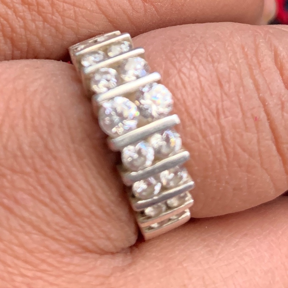 Sterling silver 925. White sapphire ring. Size 7